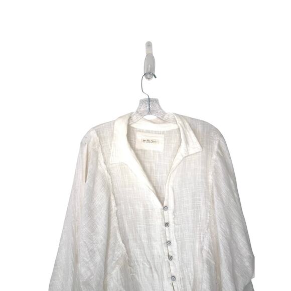 We the Free One and Only Button Down Blouse White Boho Bohemian Classy Small‎ - Picture 7 of 15